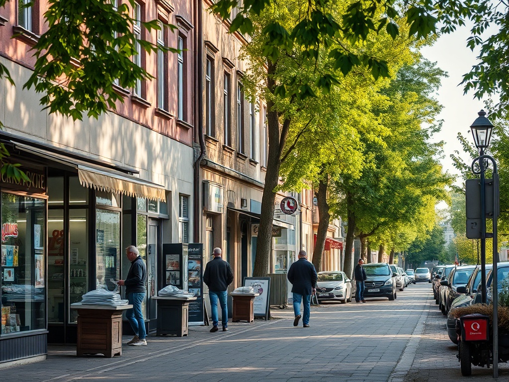 Grafika symbolizująca rozwój rynku pracy w Gostyninie, z ikonami symbolizującymi pracę i rozwój zawodowy.